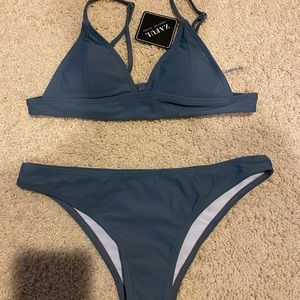 ZAFUL bikini BLUE GRAY NWT**